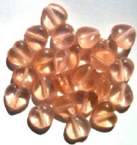 25 12mm Transparent Rose Glass Heart Beads